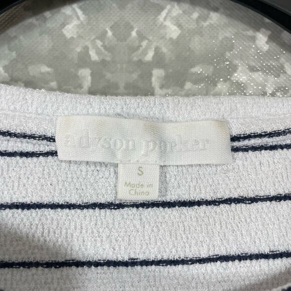 Adyson Parker White Striped Tie Back Textured Top - Size Small - Short Sleeves - Picture 4 of 7